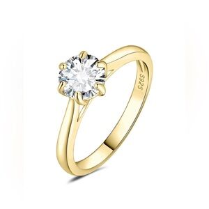A58.⚡️JewelryPalace Classic Round Cut Moissanite Solitaire Engagement Ring Sz 6
